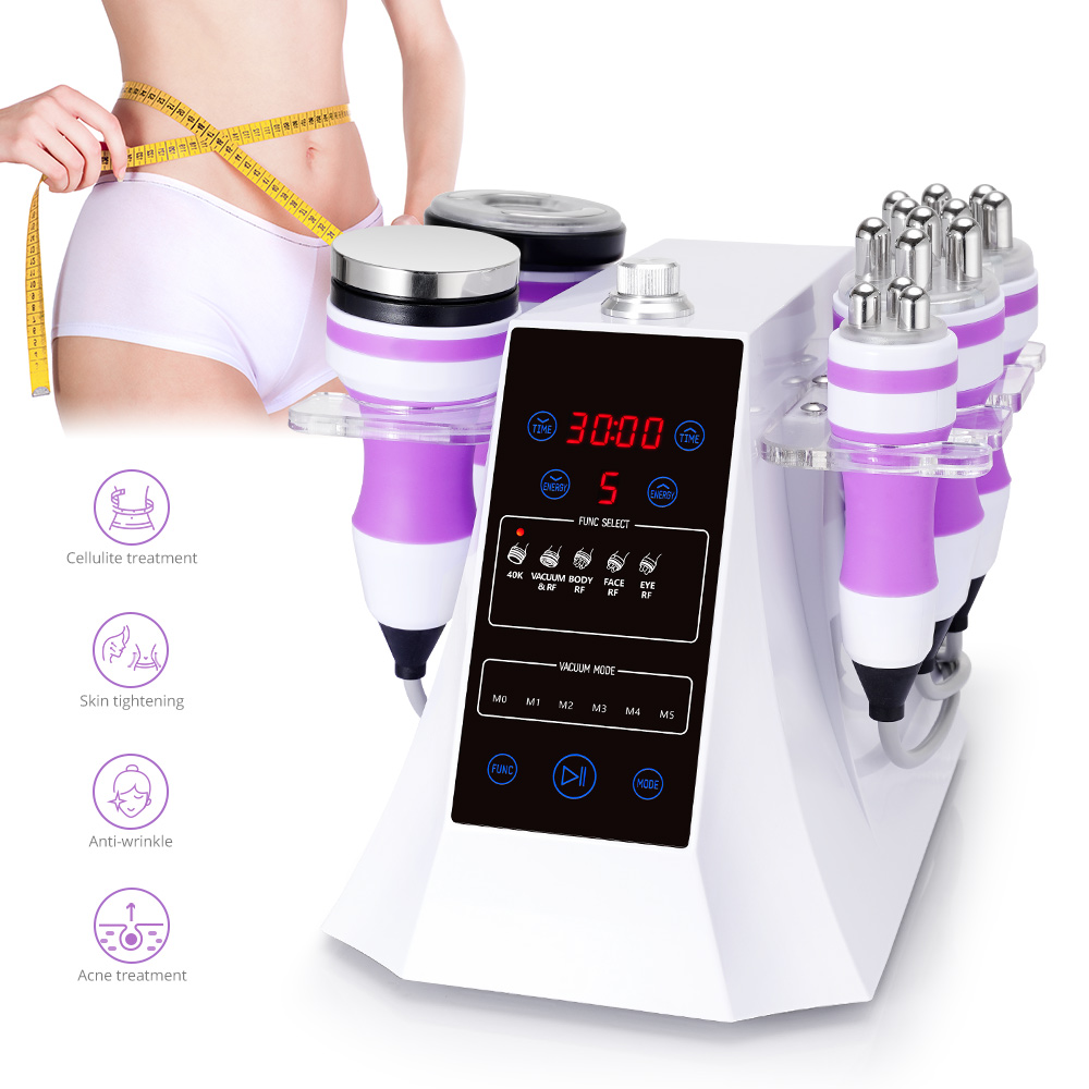 2022 6 in 1 Ultrasonic 40K Cavitation RF Vacuum Weight Loss RF Whitening and Rejuvenating Rf Cavitation Slimming Machine