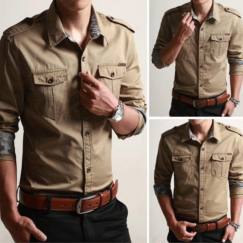Men's Casual Shirts Spring And Summer Cotton Epaulets Slim Fit Large Size Long Sleeve Lapel Frock Shirt Top Grade, Gray
Men's Casual Shirts Spring And Summer Cotton Epaulets Slim Fit Large Size Long Sleeve Lapel Frock Shirt Top Grade, Gray