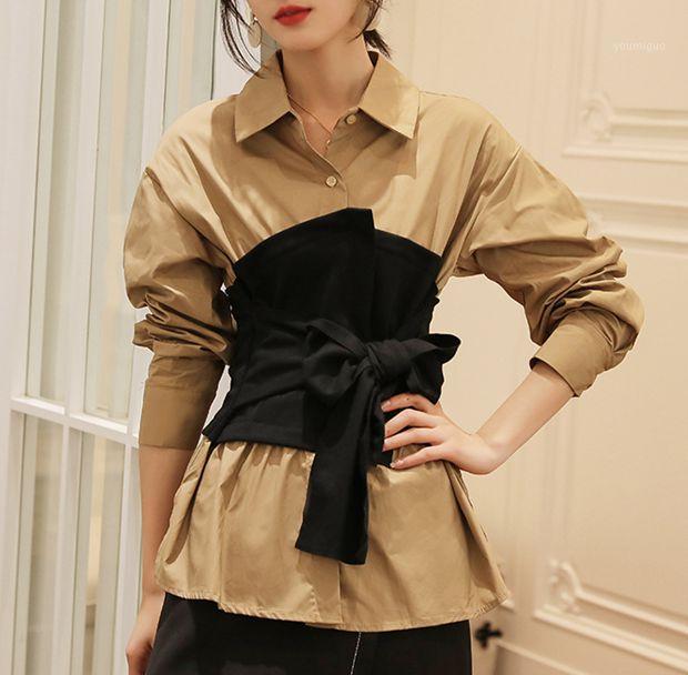 Woman Feminina Women' Vintage Blouse Fashion Clothes 2022 Spring Bow False Two Piece White Shirts Female A6133 Blouses, Khaki
Woman Feminina Women' Vintage Blouse Fashion Clothes 2022 Spring Bow False Two Piece White Shirts Female A6133 Blouses, Khaki