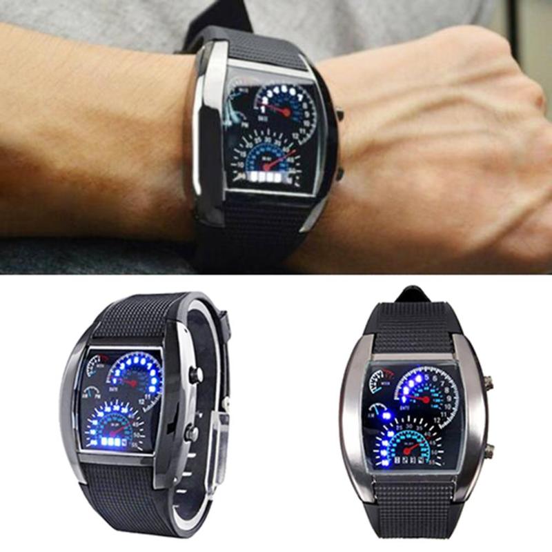 Wristwatches Men Square Dial Dual Time Day Display Silicone Strap LED Sports Clock Electronic Wrist Watch Reloj Hombre, Black
Wristwatches Men Square Dial Dual Time Day Display Silicone Strap LED Sports Clock Electronic Wrist Watch Reloj Hombre, Black