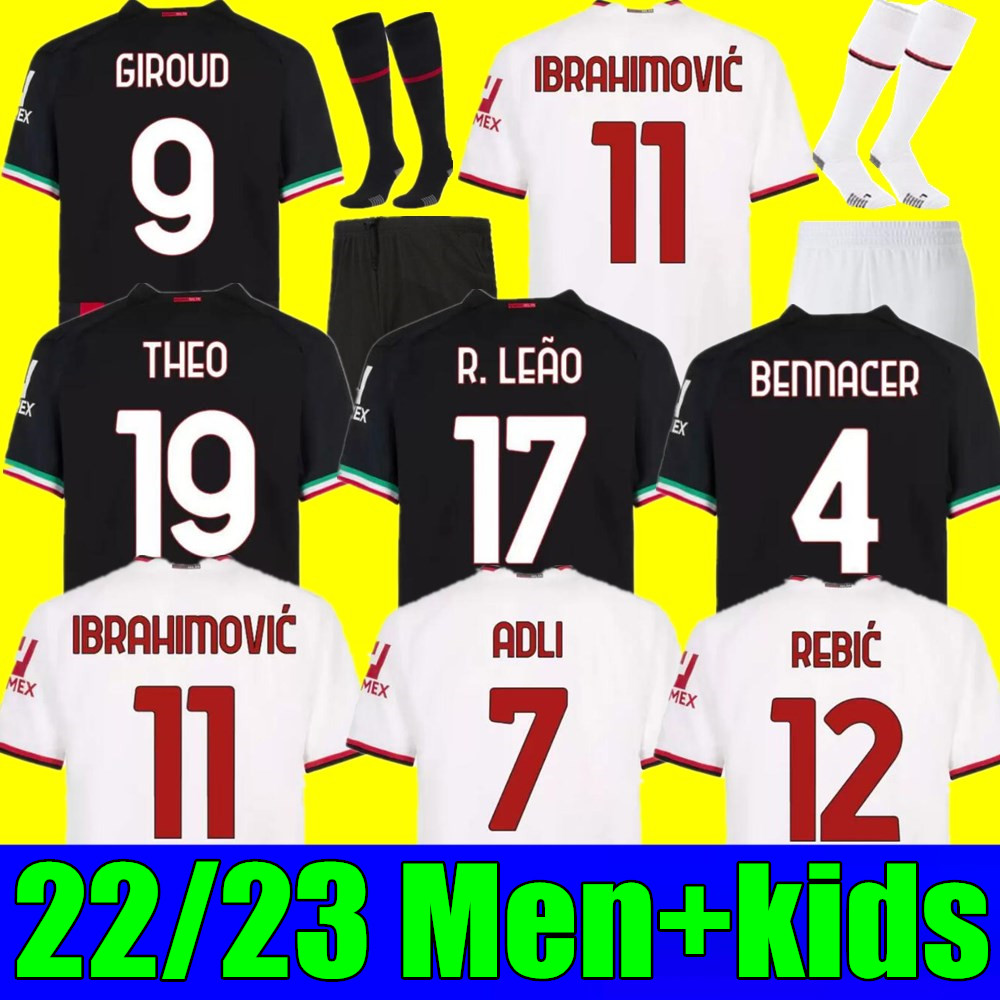 New Men Kids kit 22 23 soccer jersey 4th GIROUD AC MILANS TOMORI IBRAHIMOVIC football shirt 2022 2023 TONALI BENNACER REBIC Camiseta de futbol ROMAGNOLI LEAO, Adult home+champion patch
New Men Kids kit 22 23 soccer jersey 4th GIROUD AC MILANS TOMORI IBRAHIMOVIC football shirt 2022 2023 TONALI BENNACER REBIC Camiseta de futbol ROMAGNOLI LEAO, Adult home+champion patch
