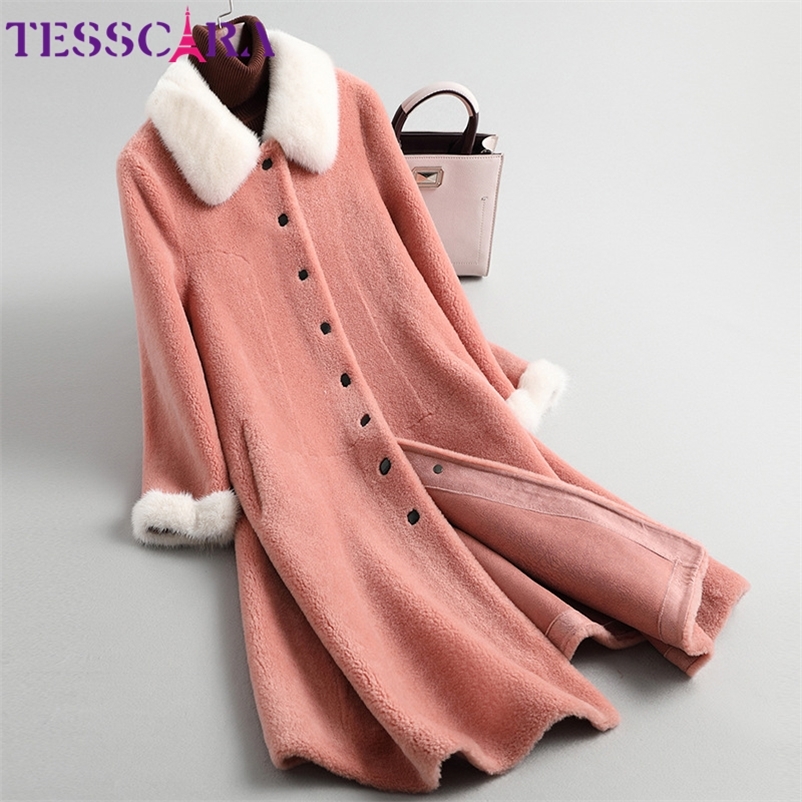 Women's Wool Blends TESSCARA Women Winter Elegant Wool Blend Basic Jacket Coat Female High Quality Mink Real Fur Collar Jackets Outerwear Coats 220826, Grapefruit red
Women's Wool Blends TESSCARA Women Winter Elegant Wool Blend Basic Jacket Coat Female High Quality Mink Real Fur Collar Jackets Outerwear Coats 220826, Grapefruit red