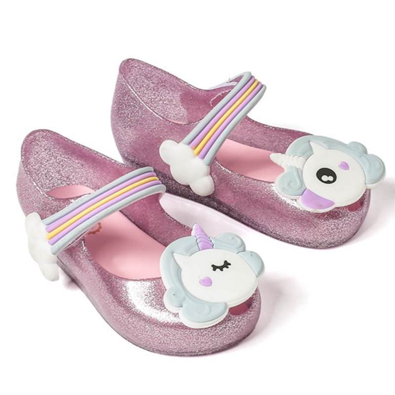 Mini Mlsa Unicorn Shoes Winter Jelly Boy Shoe Dargon Sandals Fish Mouth Girl Non-slip Kids Sandal Toddler 220409