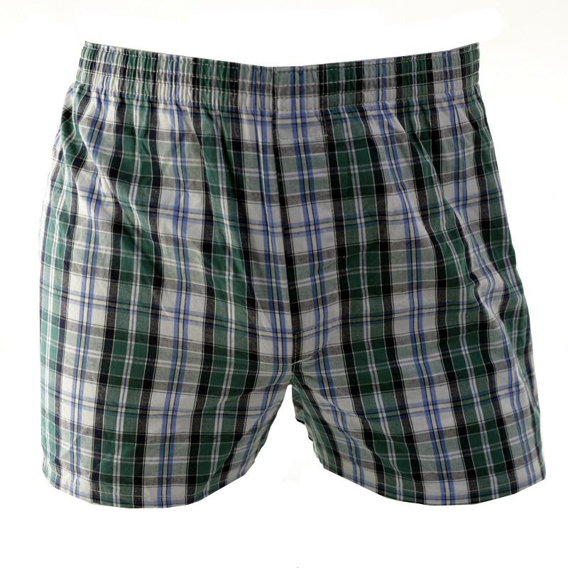 Underpants 7pcs/Set Boxershorts Men Underwear Plaid Panties Man Loose Cotton Boxer Shorts Men's Elastic Woven Boxers For MenUnderpants