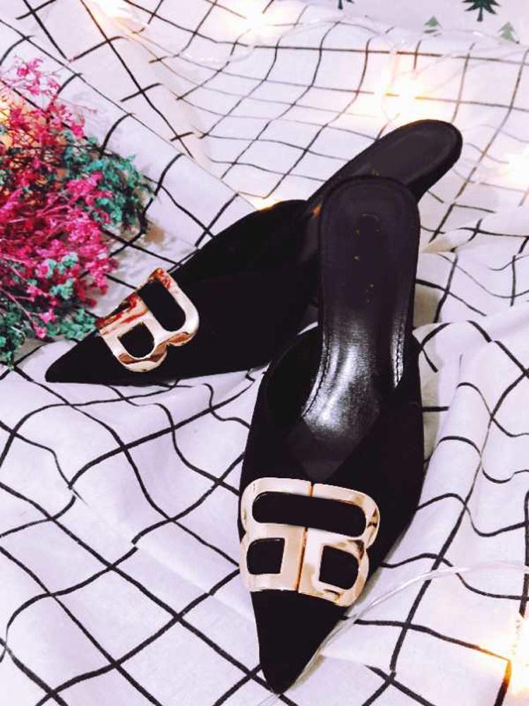 Slippers Buckle Mules Women Thin High Heel Sexy Pointed Toe Slip On Fashion Dress Shoes Summer, Deep blue
Slippers Buckle Mules Women Thin High Heel Sexy Pointed Toe Slip On Fashion Dress Shoes Summer, Deep blue