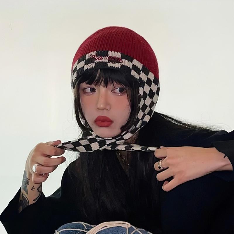 Berets Influencer Autumn Winter Checkerboard Lattice Lei Feng Hat Warm Ear Protection Flight Cap Retro Knitted Women's Bomber GorroBeret, Red
Berets Influencer Autumn Winter Checkerboard Lattice Lei Feng Hat Warm Ear Protection Flight Cap Retro Knitted Women's Bomber GorroBeret, Red