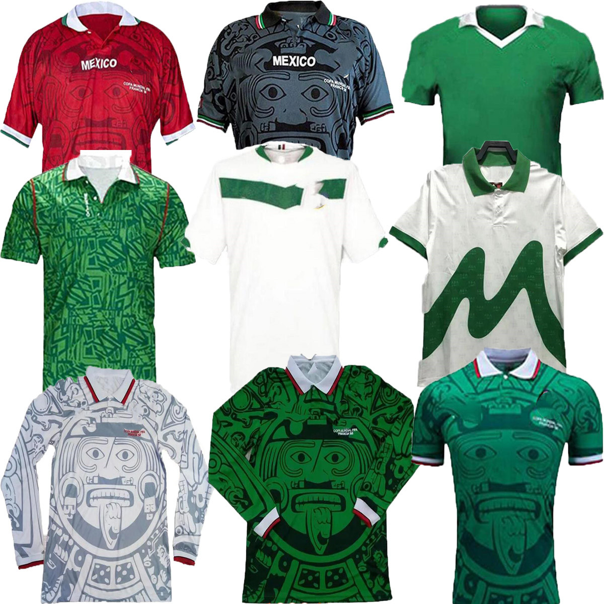 1995 Retro MEXICO BLANCO Soccer Jersey home and away 1986 1994 1998 HERNANDEZ H.SANCHEZ football shirt LUIS GARCIA CAMPOS ancient maillot MARQUEZ 2006 2010, 11
1995 Retro MEXICO BLANCO Soccer Jersey home and away 1986 1994 1998 HERNANDEZ H.SANCHEZ football shirt LUIS GARCIA CAMPOS ancient maillot MARQUEZ 2006 2010, 11