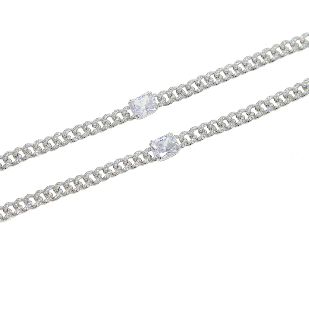 Valentine's Gift Heart cz Miami cuban link chain choker necklace white pink girlfriend lover gift iced out jewelry