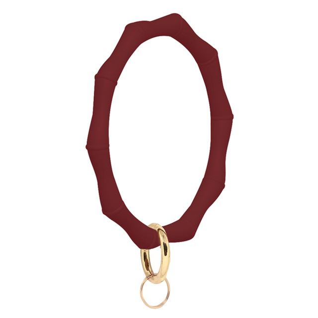 Silicone Keychain For Women Men O Bracelet Fashion Keyring with Tassel Colored Silicone Bracelets Wrist Useful Wholesale