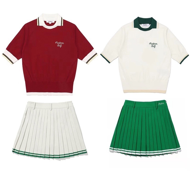 Malbon Golf sweater Ladies Suit Summer Ice Silk Knit Top Slim Korean Short Skirt 220623, Green
Malbon Golf sweater Ladies Suit Summer Ice Silk Knit Top Slim Korean Short Skirt 220623, Green