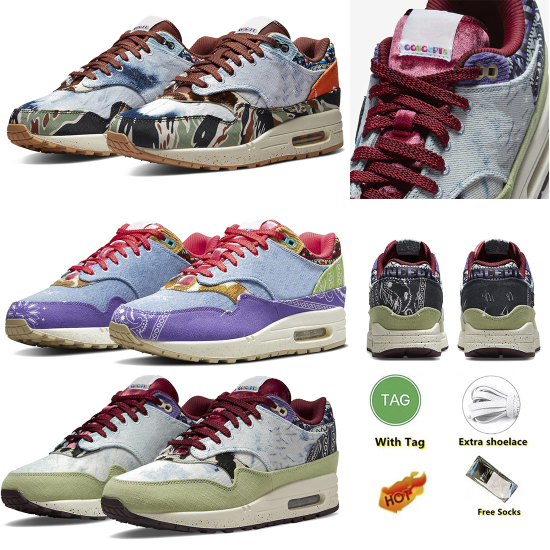 new 1 87 Mens Running Shoes Sneaker Concepts x Far Out Mellow Heavy Oil Green Multi Color Sail Wild Violet Men Women Outdoor Trainer Designer Sports sneakers Shoe 36-45, Item#1
new 1 87 Mens Running Shoes Sneaker Concepts x Far Out Mellow Heavy Oil Green Multi Color Sail Wild Violet Men Women Outdoor Trainer Designer Sports sneakers Shoe 36-45, Item#1