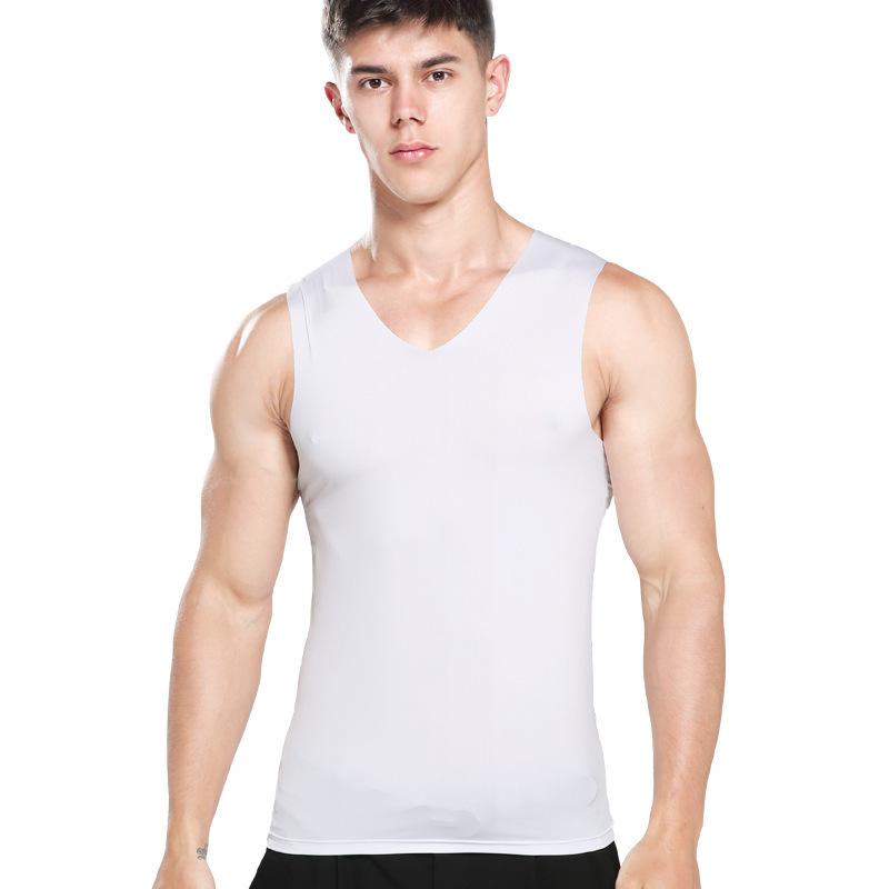 5Pcs Men Tank Tops Underwear Quick Drying Mens Undershirt Shirts Male Bodyshaper Fitness Wrestling Singlets Ice silk Big size 220601