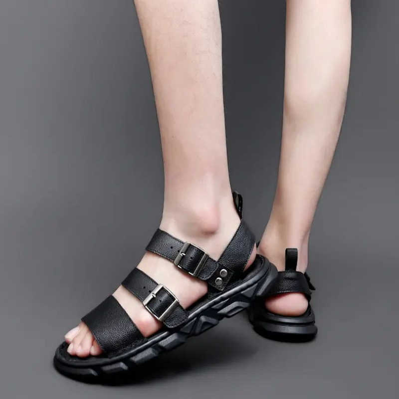 Top Quality men's beach shoes Classic luxury summer cowhide sandals cross border grand wharf layer leather shoe large size 38-48, Black
Top Quality men's beach shoes Classic luxury summer cowhide sandals cross border grand wharf layer leather shoe large size 38-48, Black