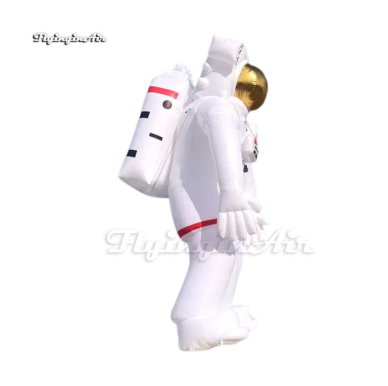 Inflatable Astronaut Model Figure Mascot Balloon 6m White Air Blow Up Space Man With Custom Printing For Event