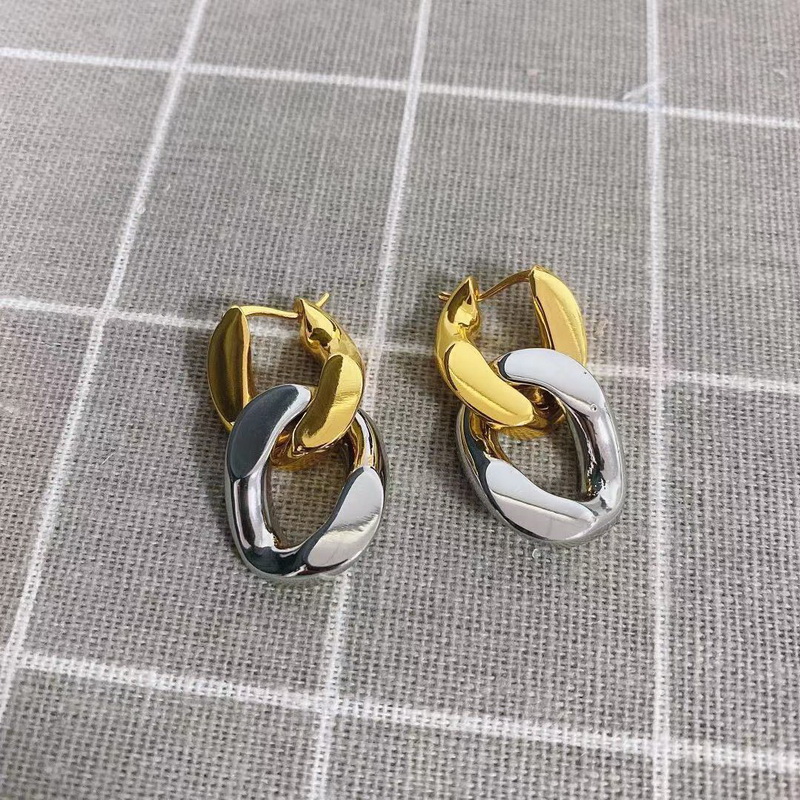 Designer Jewelry Women Dangle thick chain tassel earring High Quality B letters logo shiny nonfading ladies rugged earring studs
