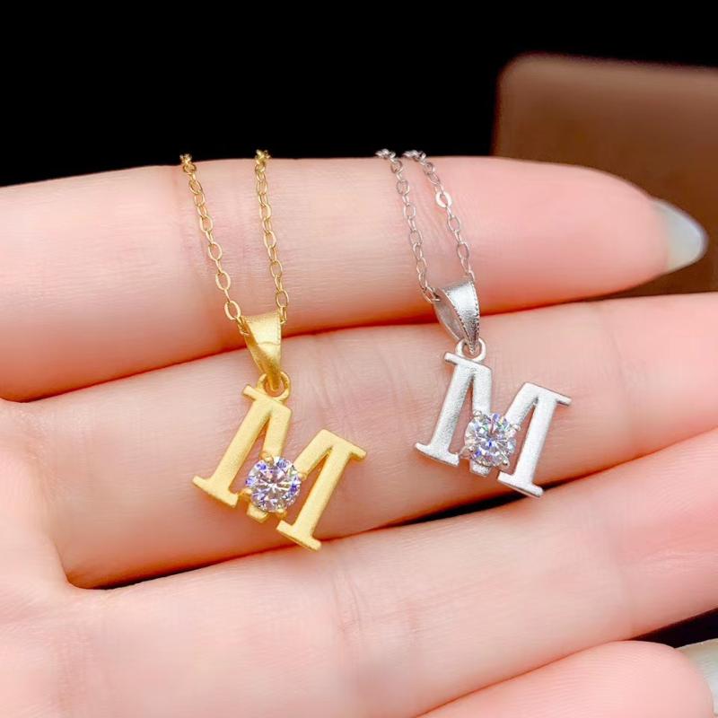 Pendant Necklaces Word M Style Chic Moissanite Necklace Ladies Genuine 925 Silver Gold Plated Birthday GiftPendant
Pendant Necklaces Word M Style Chic Moissanite Necklace Ladies Genuine 925 Silver Gold Plated Birthday GiftPendant
