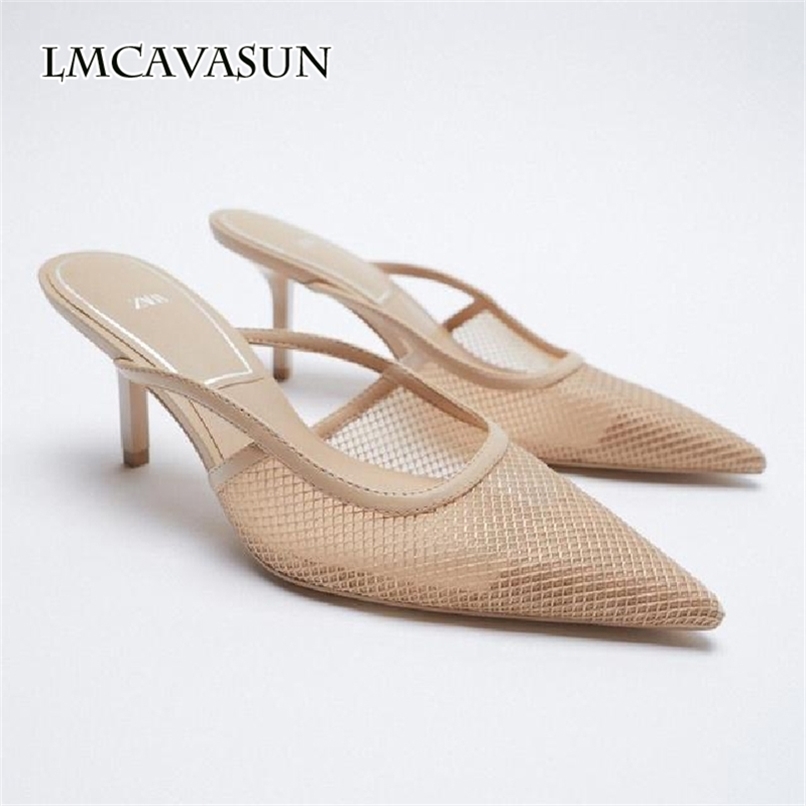 LMCAVASUN Summer Air mesh Mules Women High heels with Pointed Lady Sandals Fashion slippers for women 220406, Beige
LMCAVASUN Summer Air mesh Mules Women High heels with Pointed Lady Sandals Fashion slippers for women 220406, Beige