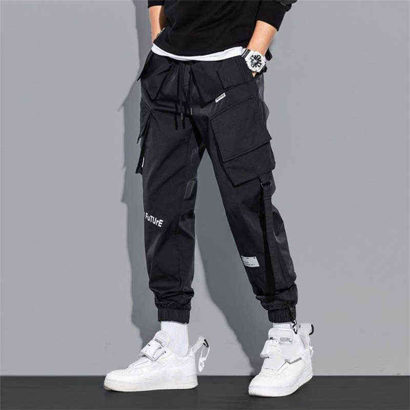 Men's Laser Cargo Pants 2022 Spring Hip Hop Multi-pocket Trousers Trendy Streetwear Solid Sweatpants Male Casual Outfits Pants G220507