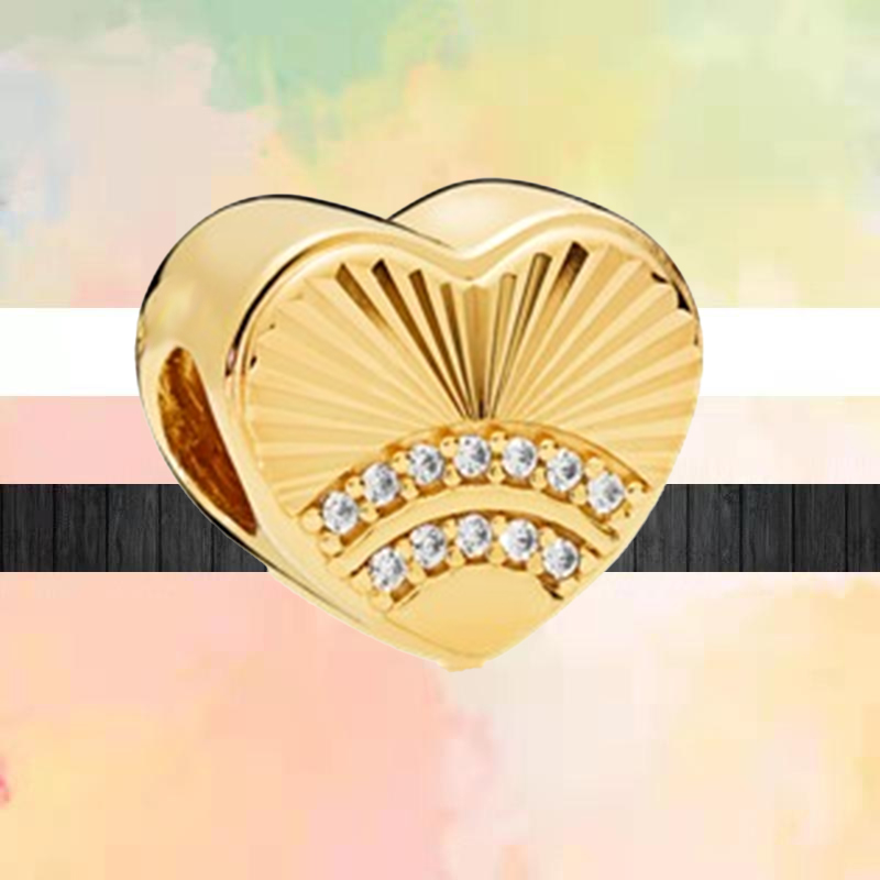 S925 Bracelet Charms For Charm Set Original Box Gold Color Moon Star Lucy Cat Castle Wing Pendants Family Love European Bead Necklace Charms Jew