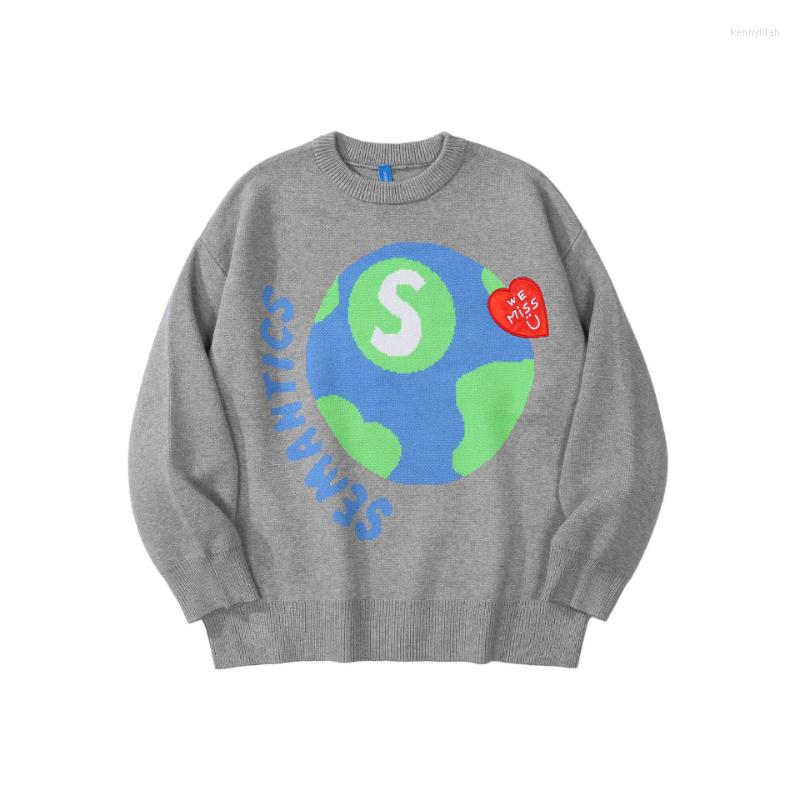 Men's Sweaters Korean Fashion Earth Graphic Jacquard Oversize Men Grey Knitted Sweater Casual Couples Kpop Women Pullover Sueteres Para Homb, Black
Men's Sweaters Korean Fashion Earth Graphic Jacquard Oversize Men Grey Knitted Sweater Casual Couples Kpop Women Pullover Sueteres Para Homb, Black