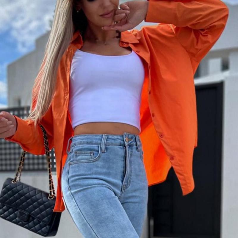 Women' Blouses & Shirts Lady Shirt Spring Summer Solid V Neck Single-breasted Loose-fitting Top Blouse Fashion Button Up Satin Vintage Blou, Orange
Women' Blouses & Shirts Lady Shirt Spring Summer Solid V Neck Single-breasted Loose-fitting Top Blouse Fashion Button Up Satin Vintage Blou, Orange
