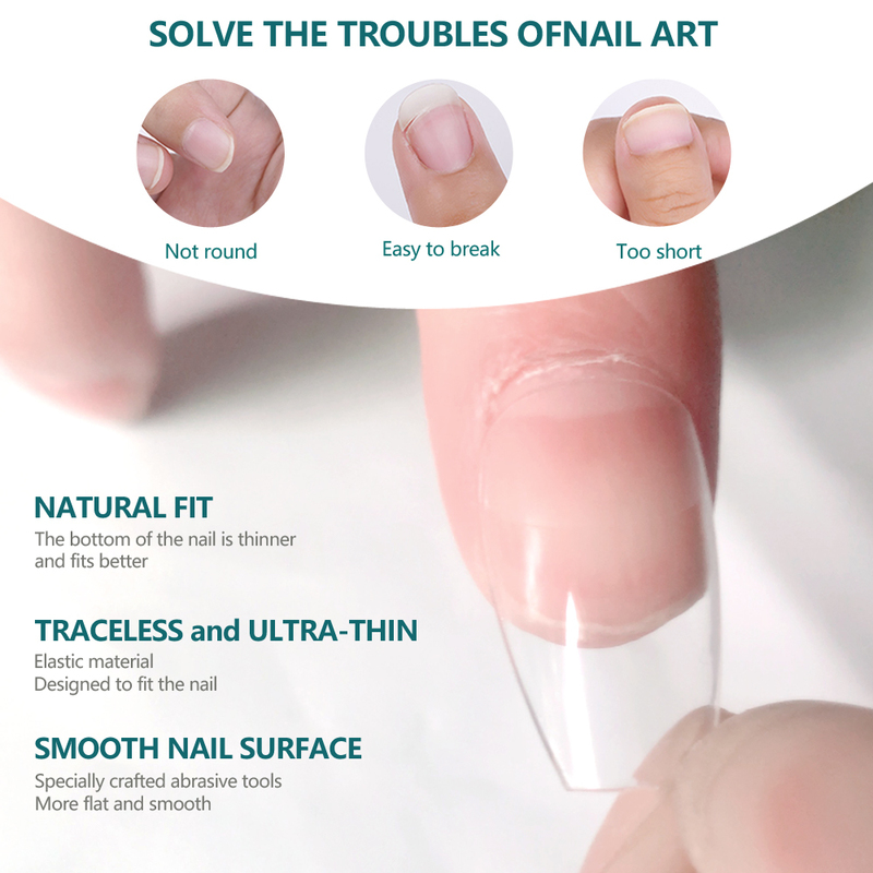 Nailpop 552pcs Short Almond/Square/Coffin Nail Tips Acrylic Press on Nails Ultrathin and Traceless Full Cover Nail Extension 220725