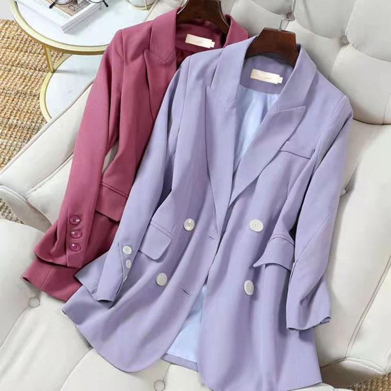 Women's Suits & Blazers QUALITY Fashion 2022 Designer Jacket Ladies Classic Double Breasted Buttons Blazer Elegant Feminine Small Suit Purpl, Dark grey
Women's Suits & Blazers QUALITY Fashion 2022 Designer Jacket Ladies Classic Double Breasted Buttons Blazer Elegant Feminine Small Suit Purpl, Dark grey