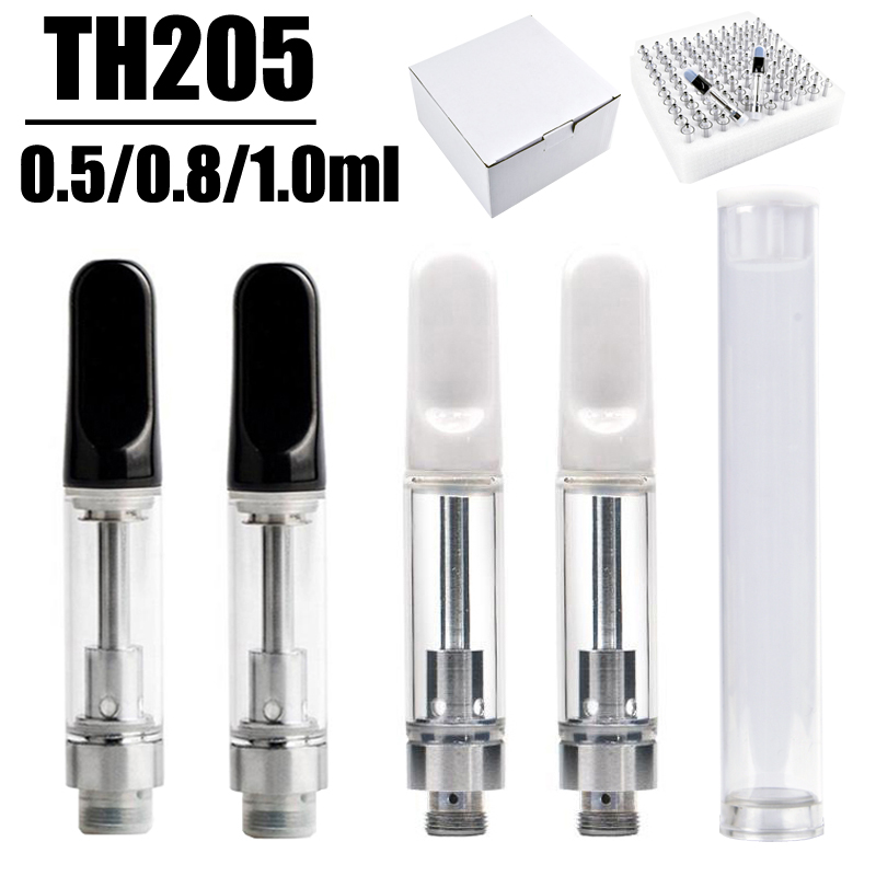 Ceramic Coil Vape Carts TH205 Atomizers Cartridges 0.5ml 0.8ml 1.0ml Capacity White Black Colors 510 Thread Clear Ceramics Glass Tank
Ceramic Coil Vape Carts TH205 Atomizers Cartridges 0.5ml 0.8ml 1.0ml Capacity White Black Colors 510 Thread Clear Ceramics Glass Tank