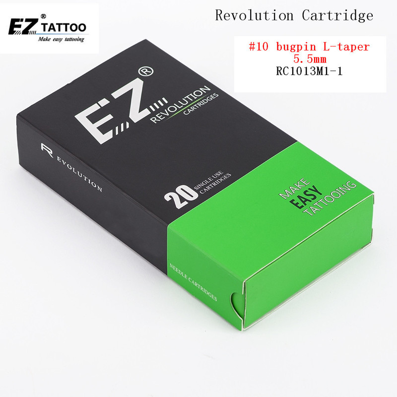 EZ Revolution Cartridge Tattoo Needles Magnum #10 030mm Ltaper 55mm for System Machines Pen and Grips 20 pcs box 210608