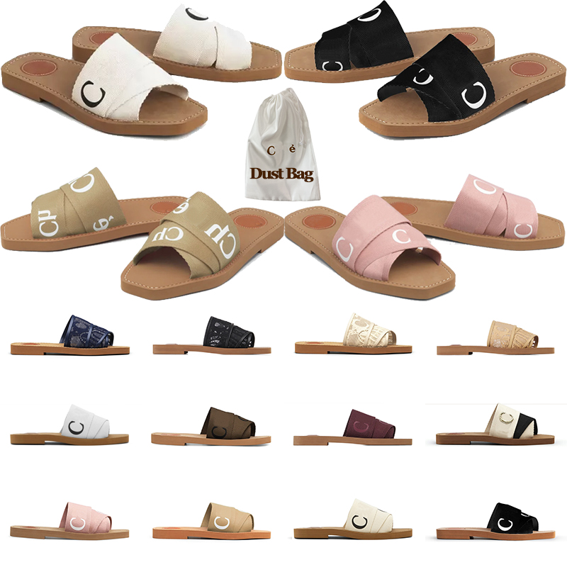 Designer Luxury Slippers Women Sandals Flat Slides Black White Canvas Lace Rubber Woody Womens Fashion Outdoor Shoes With Dust Bag
Designer Luxury Slippers Women Sandals Flat Slides Black White Canvas Lace Rubber Woody Womens Fashion Outdoor Shoes With Dust Bag