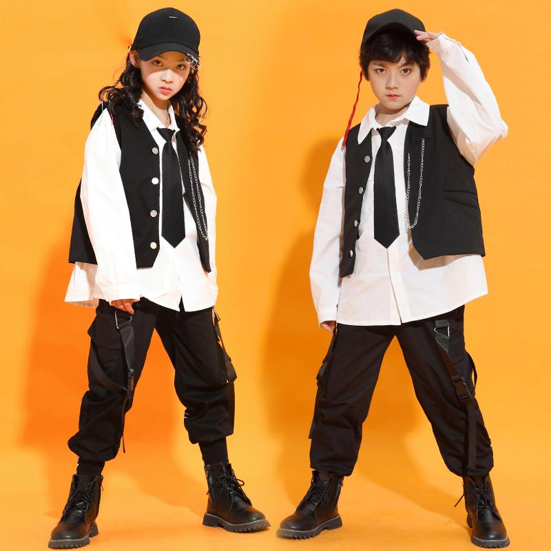 Stage Wear Kids Hip Hop Dance Costumes Boys Girls White Shirt Suit Black Vest Hiphop Pants Jazz Performance Clothes Outfits BL5736Stage
Stage Wear Kids Hip Hop Dance Costumes Boys Girls White Shirt Suit Black Vest Hiphop Pants Jazz Performance Clothes Outfits BL5736Stage