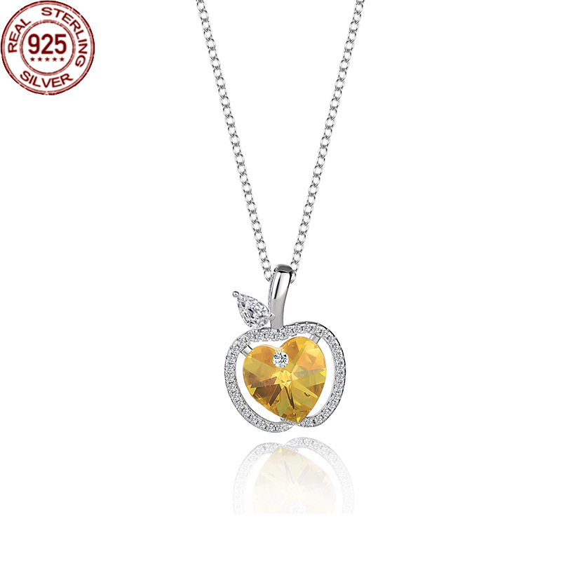 New S925 Sterling Silver Christmas Eve Apple Necklace Women's Versatile Austrian Crystal Element Women Fine Jewelry
New S925 Sterling Silver Christmas Eve Apple Necklace Women's Versatile Austrian Crystal Element Women Fine Jewelry