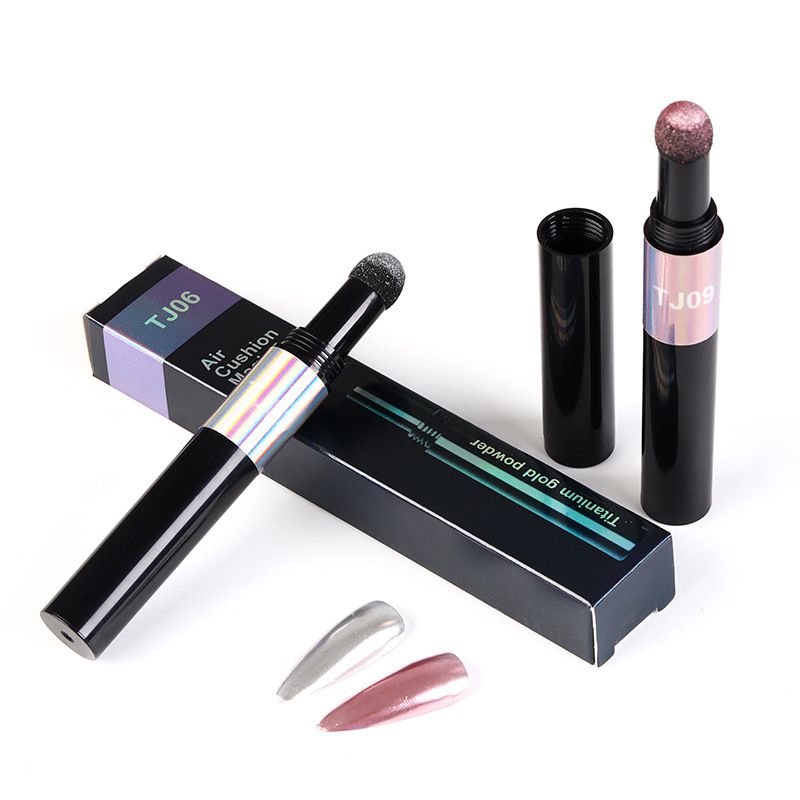 Nail Powder Air Cushion Pen Art Glitter Magical Mirror Powder Aurora Effect Nails Holographics Chrome Pigment