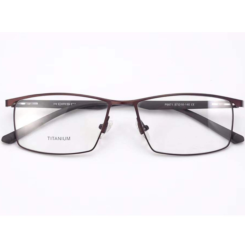 new superlight men business glasses frame optical halfrim rectangular mental 5716146 for male prescription eyeglasses fullset design case