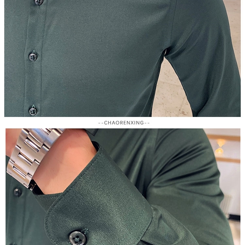 Customize men shirt long sleeve personalize A816 orange pink army green 220330