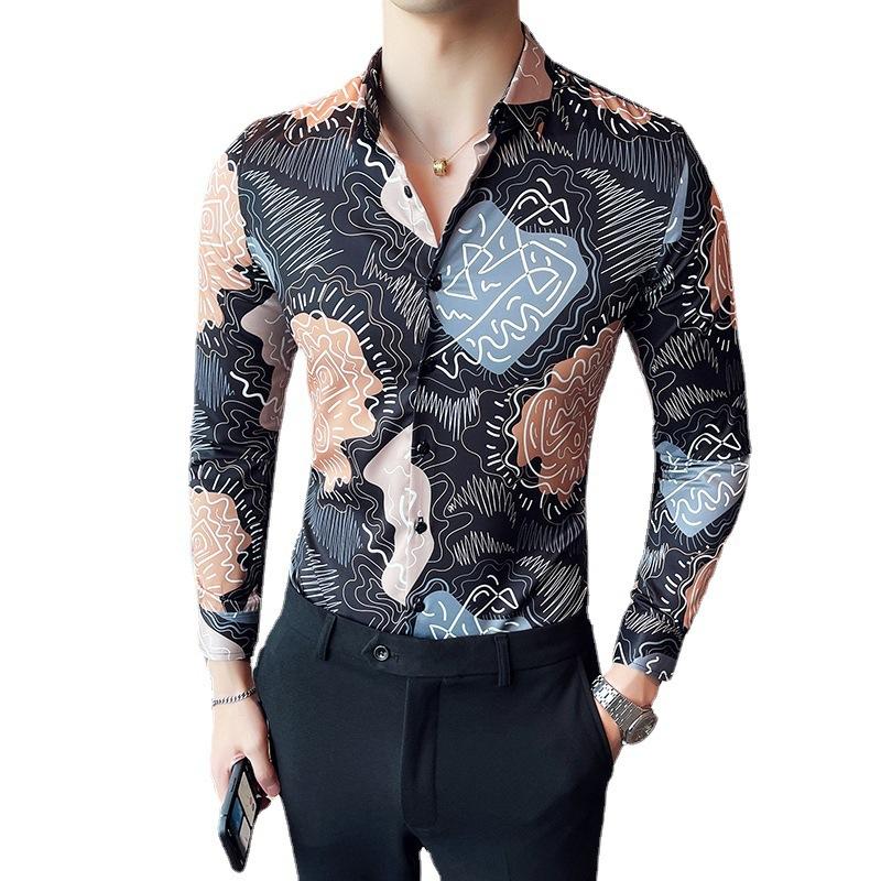 Men's Dress Shirts Casual Abstract Print Shirt European Long Sleeve Lapel Black TOP
Men's Dress Shirts Casual Abstract Print Shirt European Long Sleeve Lapel Black TOP