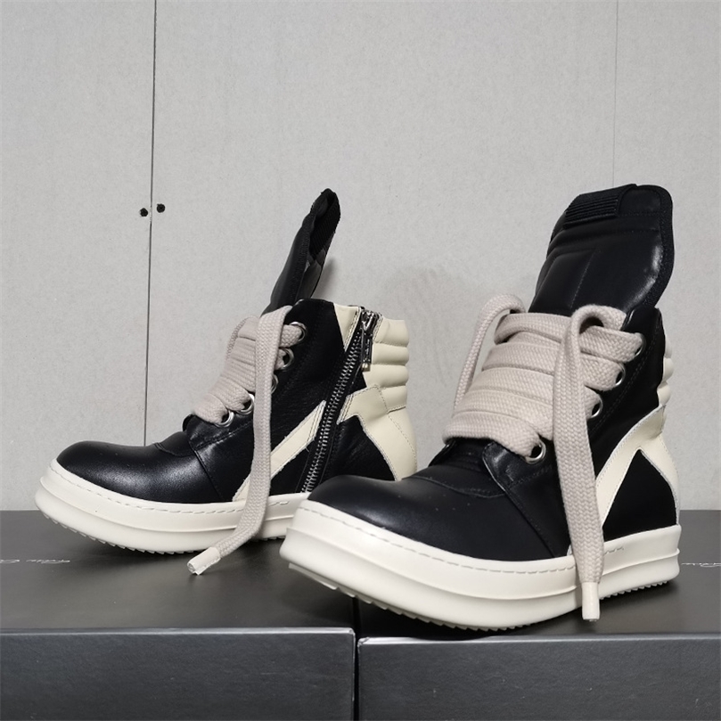 Rick Boots Mens Sneaker Jumbo Shoeslace Owens Geo Boots Basket Triangle Personality Thick Bottom Shoes 220815, Black and white
Rick Boots Mens Sneaker Jumbo Shoeslace Owens Geo Boots Basket Triangle Personality Thick Bottom Shoes 220815, Black and white
