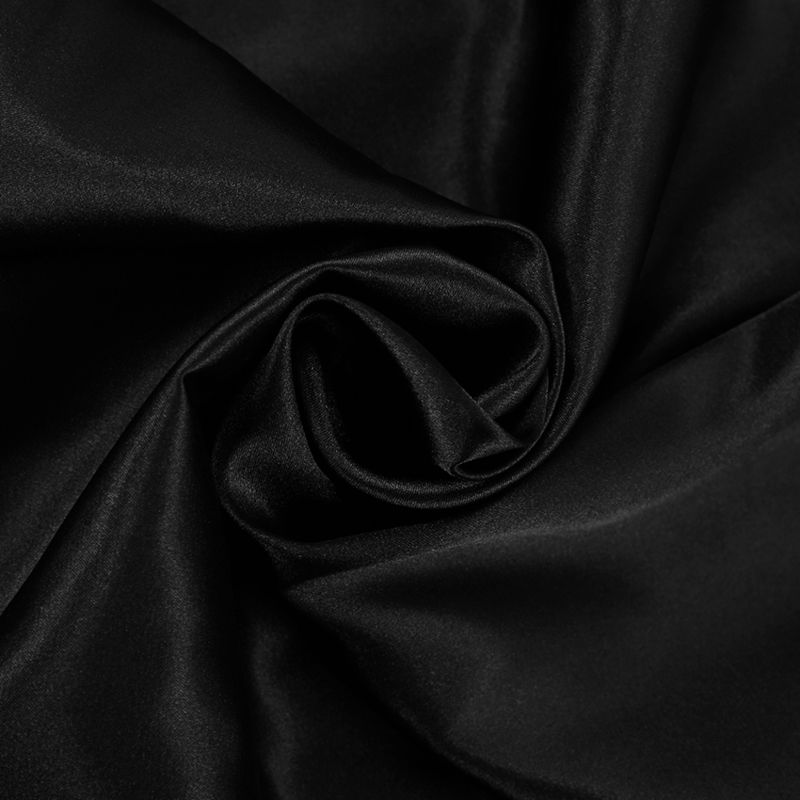 HiLoc Black Long Sleeve Home Suit For Women Sleepwear Satin Pyjamas Set Solid Basic Two Piece Top And Pants Spring Pjs 220329