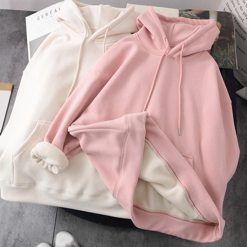 Thickened Hooded Sweatshirt Women Casual Solid Long Sleeve Loose Pullover Tops Female Harajuku Autumn Hoodies F112005 Women's & Sweatshirts, Black
Thickened Hooded Sweatshirt Women Casual Solid Long Sleeve Loose Pullover Tops Female Harajuku Autumn Hoodies F112005 Women's & Sweatshirts, Black