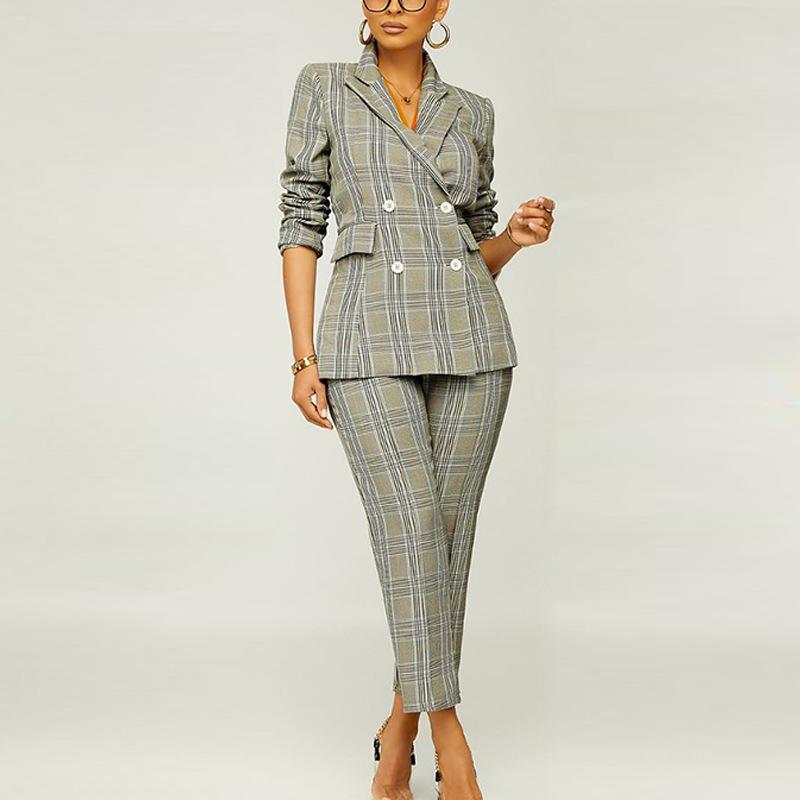 Women' Two Piece Pants 2022 Autumn High-end Classic Plaid Office Lady Young Casual Full Sleeve Suit Long Straight Slim Women 2 SetWomen
Women' Two Piece Pants 2022 Autumn High-end Classic Plaid Office Lady Young Casual Full Sleeve Suit Long Straight Slim Women 2 SetWomen