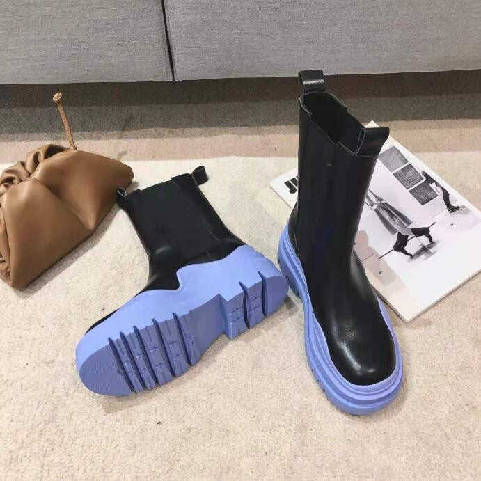 Spring autumn cake thick bottom avocado short women Martin boots British style single shoes all match INS