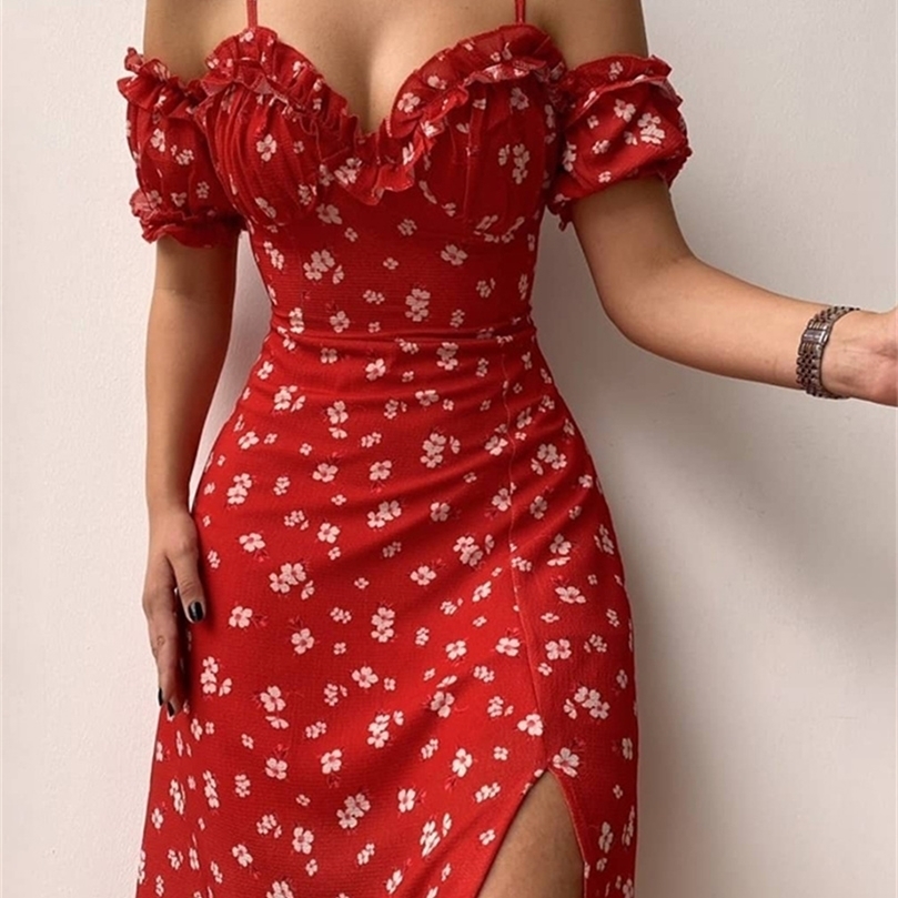 wsevypo Womens Off Shoulder Frilly Suspender Dress Party Summer Ladies Short Sleeve Vneck Split Midlength Floarl ALine 220527, Wine red 
wsevypo Womens Off Shoulder Frilly Suspender Dress Party Summer Ladies Short Sleeve Vneck Split Midlength Floarl ALine 220527, Wine red