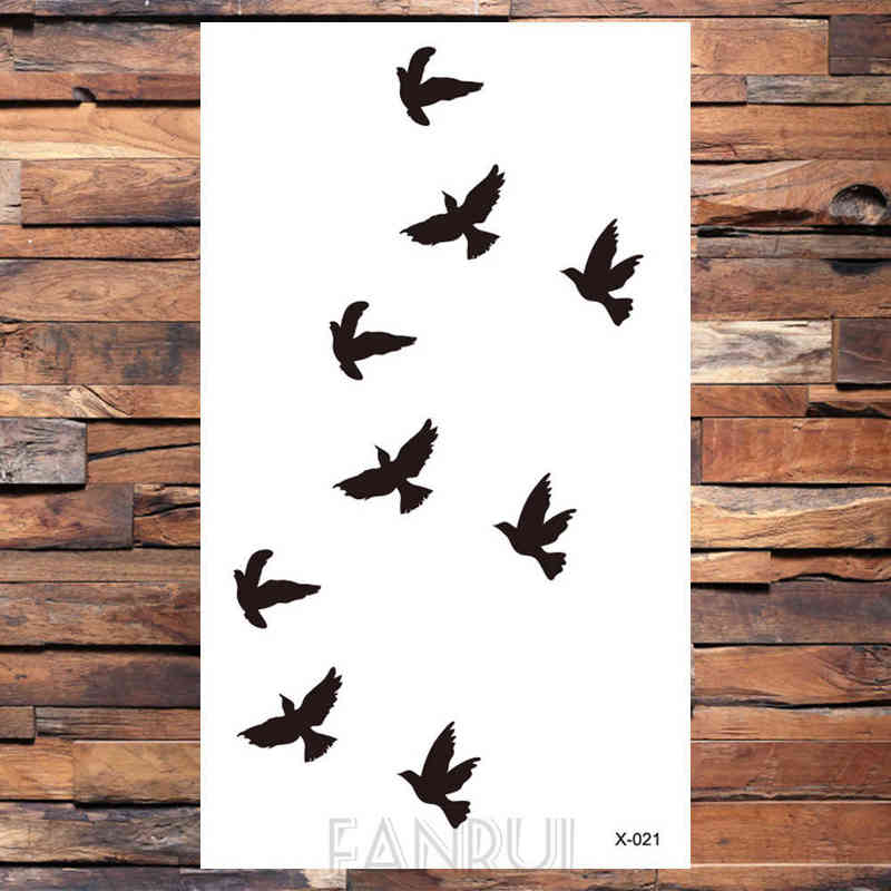 NXY Temporary Tattoo Cute Swallow Bird Feather Stickers Flower Branch Letter Water Transfer Women Body Chest Arm Art Men Hand 0330