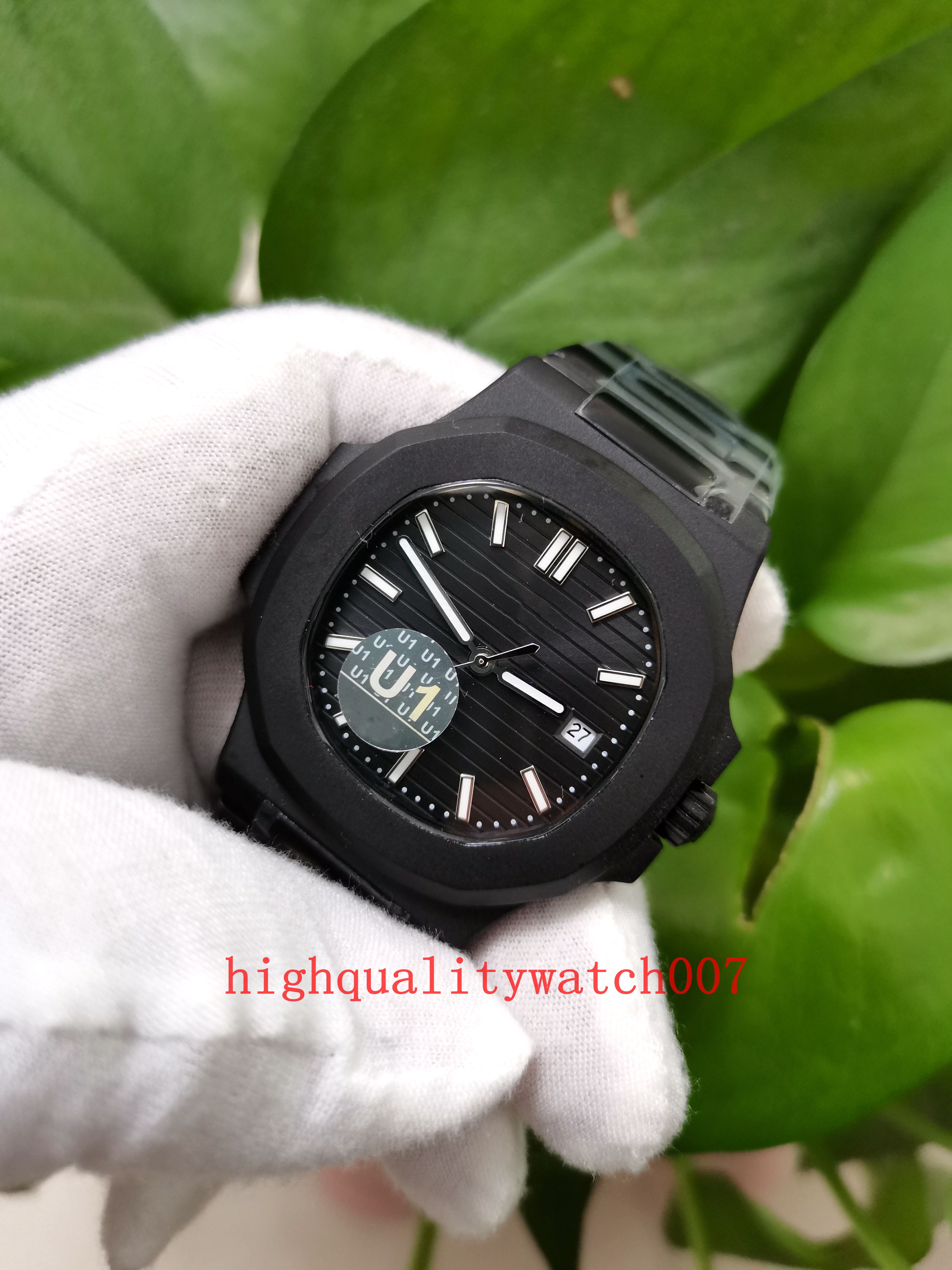 new version U factory Mens Watch 5711/1A 010 5711/1A-014 Nautilus 40MM PVD Black Green grey Dial Mechanical Transparent ETA 2813 Movement Automatic Mens Watches