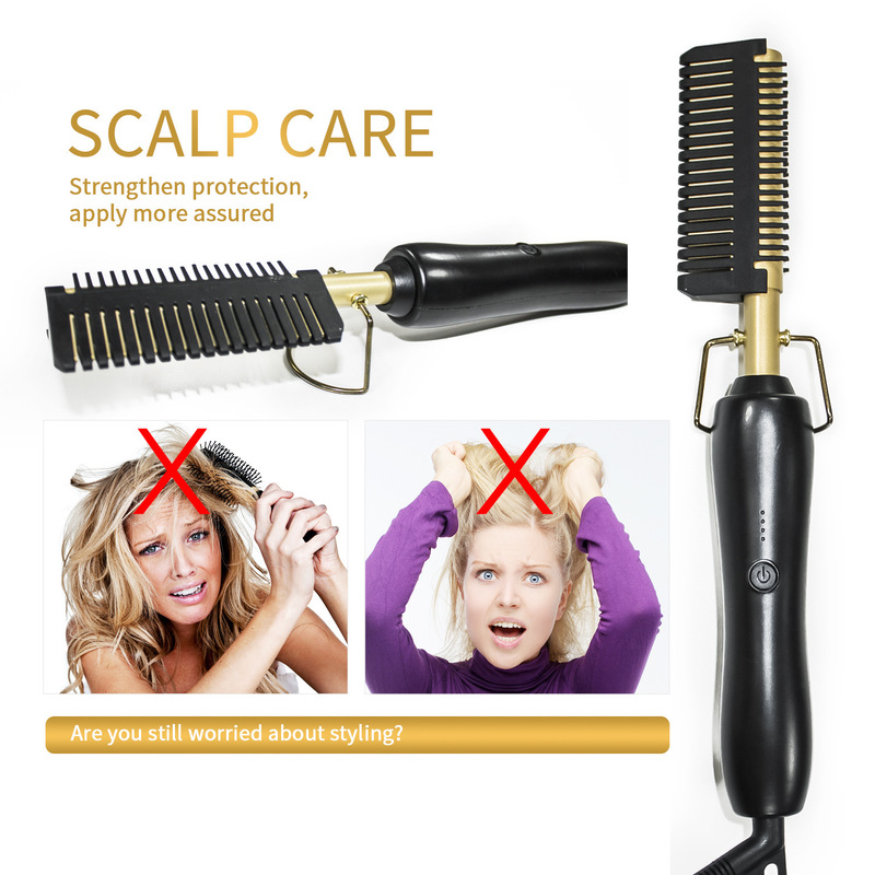 Hair Straightener Multifunctional Comb Electric Comb and Curling Iron Wet and Dry Flat Iron Hair Straightening Brush 220623