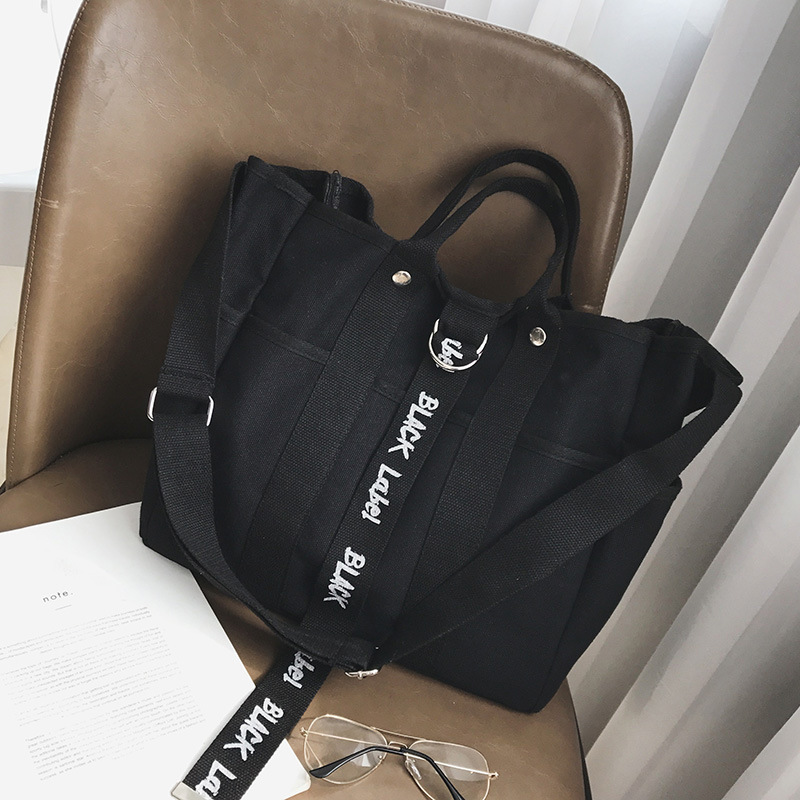Canvas Handbags Women Men Shopping Bags Reusable Shopping Bag Colour black white Bags CX220325