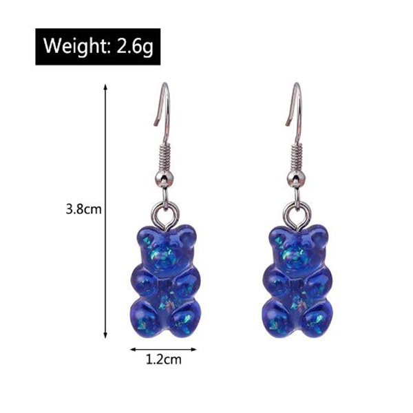 Simple Cute Colorful Acrylic Animal Bear Dangle Earrings for Girls Women Children Birthday Gift Lovely Jewelry GC1026