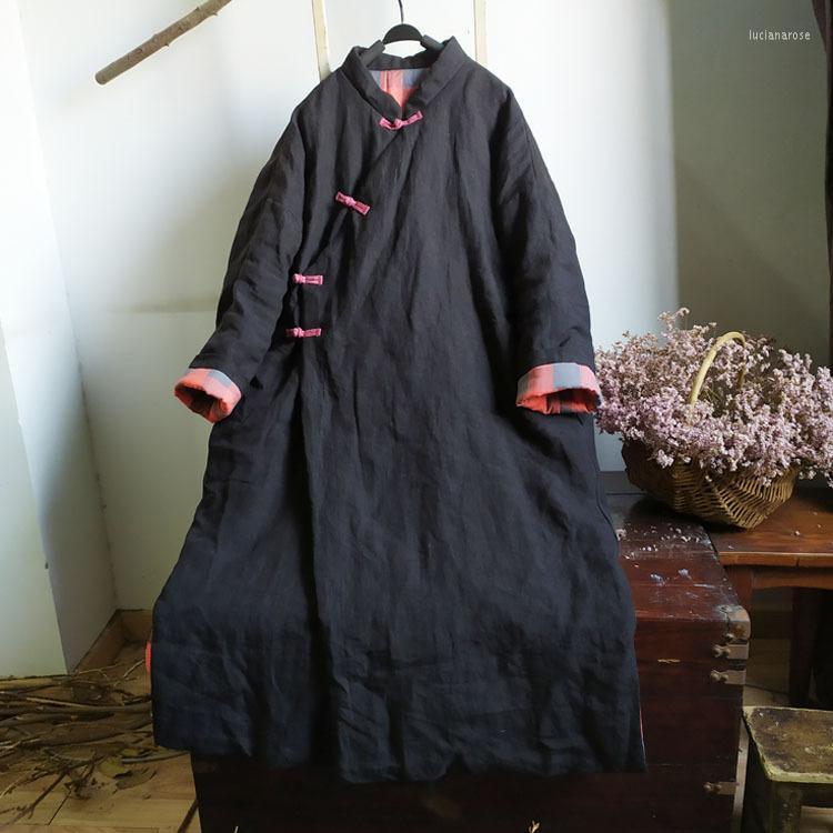 Women's Down & Parkas Women Winter Linen Padded Long Coat Outerwear Patchwork Ladies Vintage Loose Topcoat Female 2022 Warm Luci22, Black
Women's Down & Parkas Women Winter Linen Padded Long Coat Outerwear Patchwork Ladies Vintage Loose Topcoat Female 2022 Warm Luci22, Black