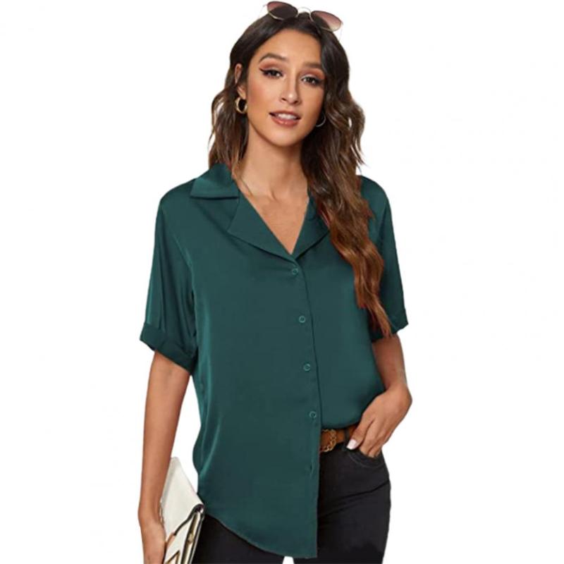 Women' Blouses & Shirts For Women Notched Collar Buttons Closure Short Sleeve Smooth Fabric Casual Office Lady Loose Shirt Blouse Tops 2022, Beige
Women' Blouses & Shirts For Women Notched Collar Buttons Closure Short Sleeve Smooth Fabric Casual Office Lady Loose Shirt Blouse Tops 2022, Beige