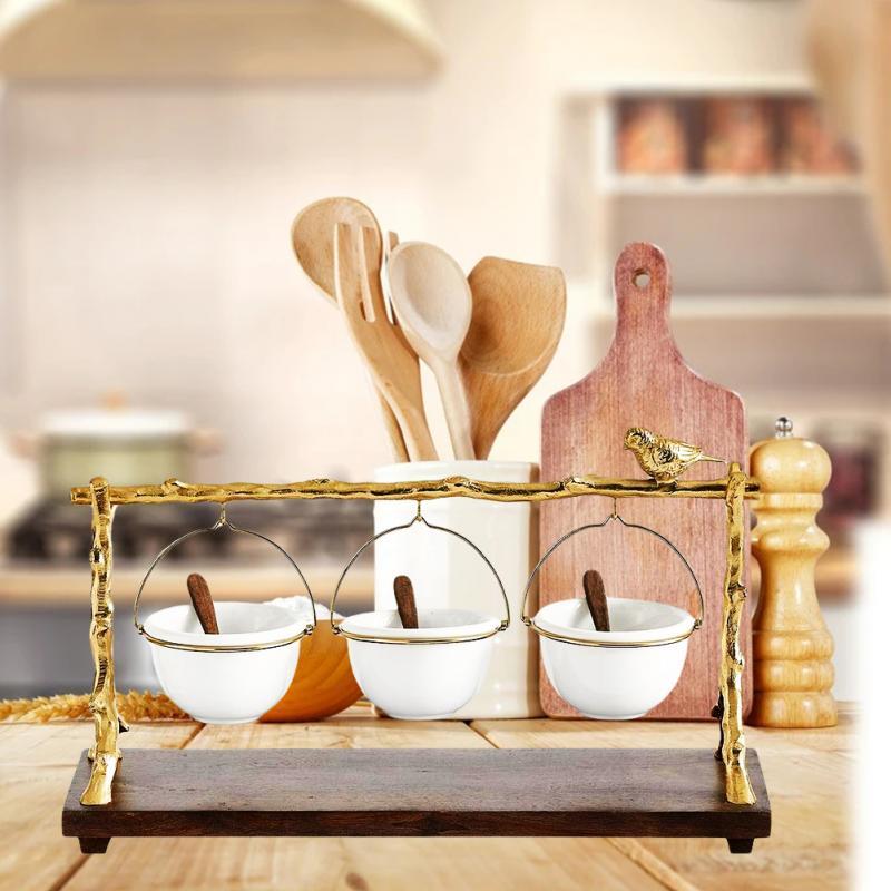 Dishes & Plates Gold Oak Branch Snack Bowl Stand Christmas Candy Decoration Display Home Party Specialty Rack